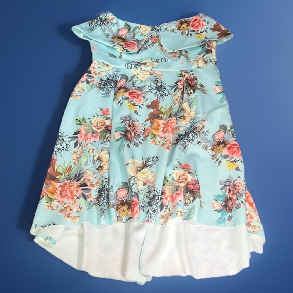 ASOS Stunning Blue Off-Shoulder Formal Dress with Stretch Plus sz 18